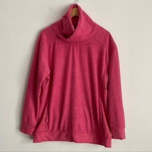𝅺columbia Pink Long Sleeve Waffle Sweater